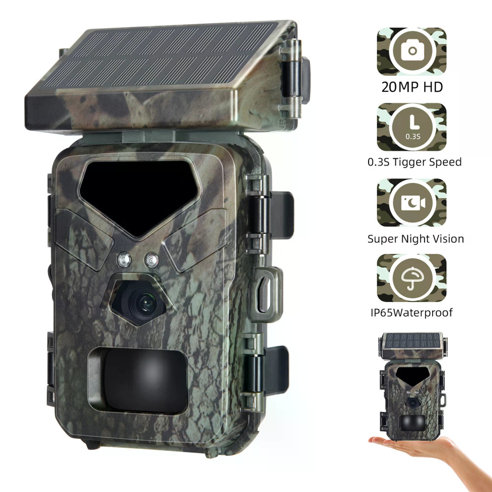 20MP HD 1080P Wildlife Solar Endurance กล้อง Trail กล้อง Night Vision 0.2s Motion Activated กันน้ํา 