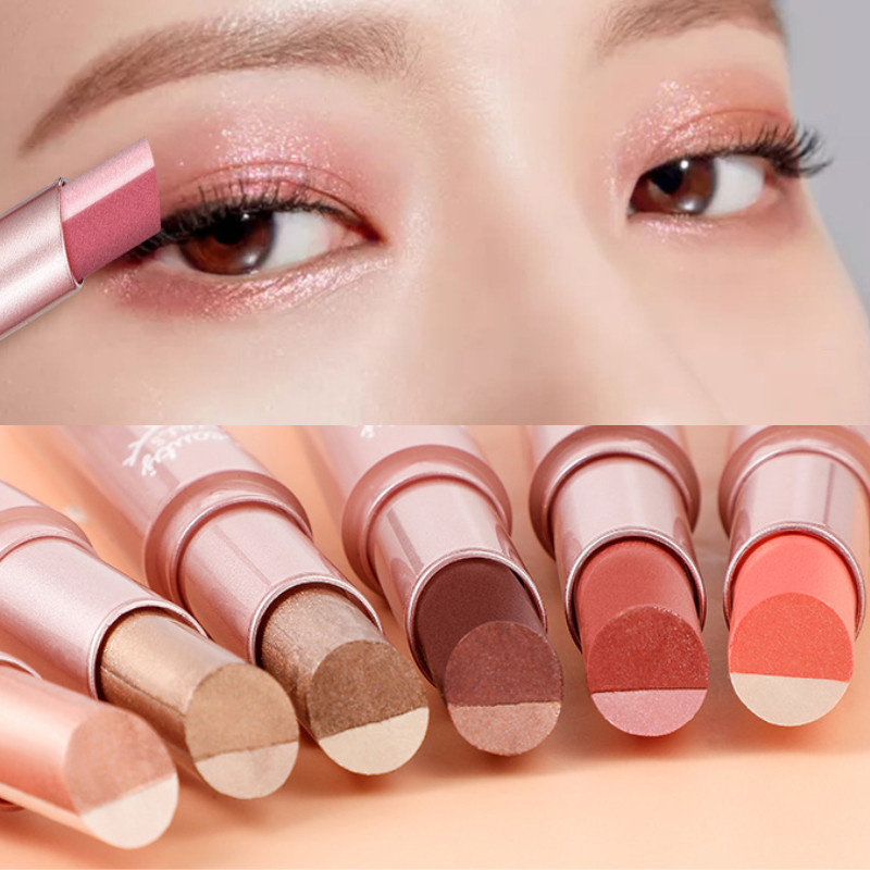KAXIER Gradient 2 สีอายแชโดว์ Stick กันน้ํา Sweatproof ไม่มีรอยเปื้อน Shimmer Pearl Eye แต่งหน้า