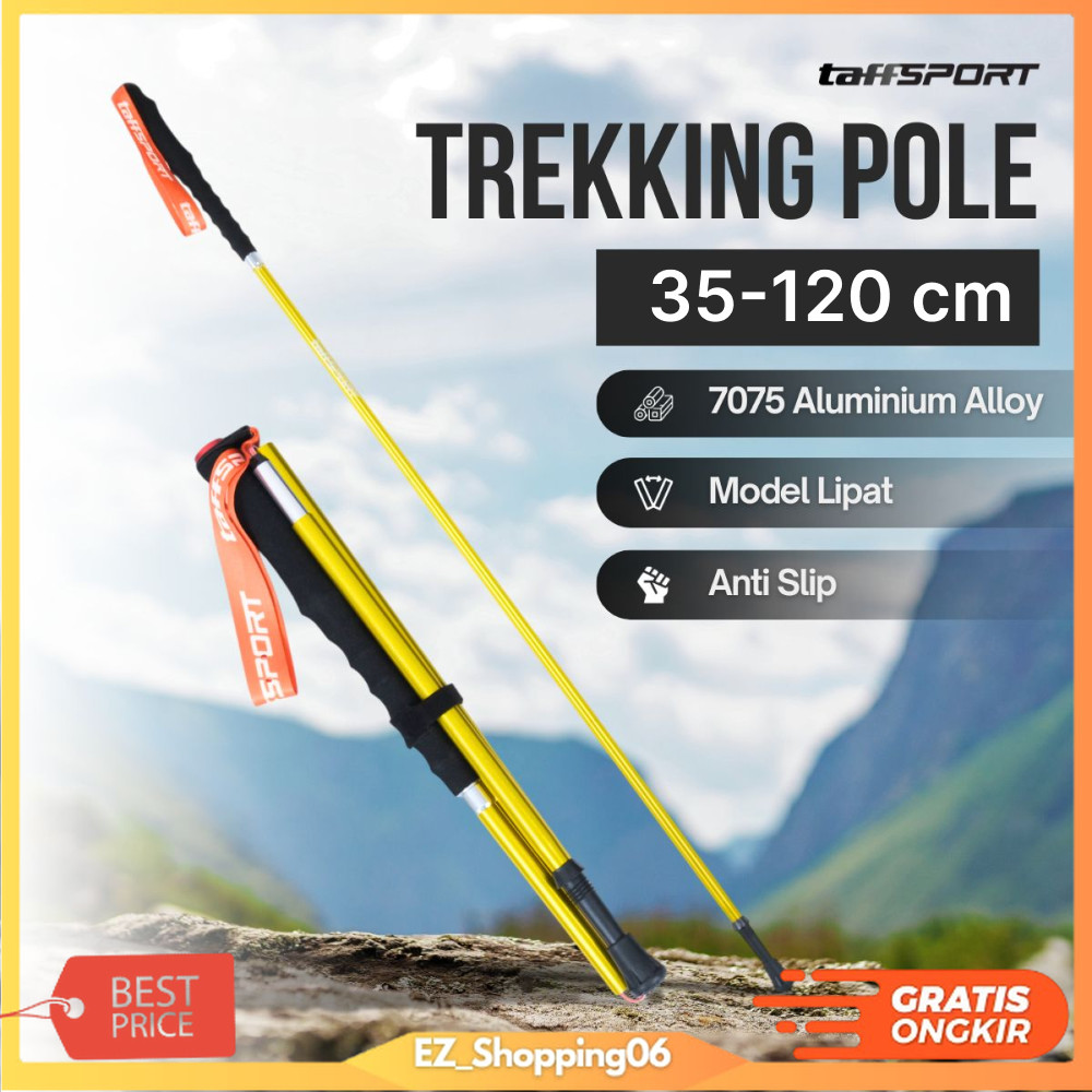 Taffisport ไม้เท้าเดินป่าแบบพับได้ Trekking Pole อลูมิเนียม 7075 120 ซม. - 7075