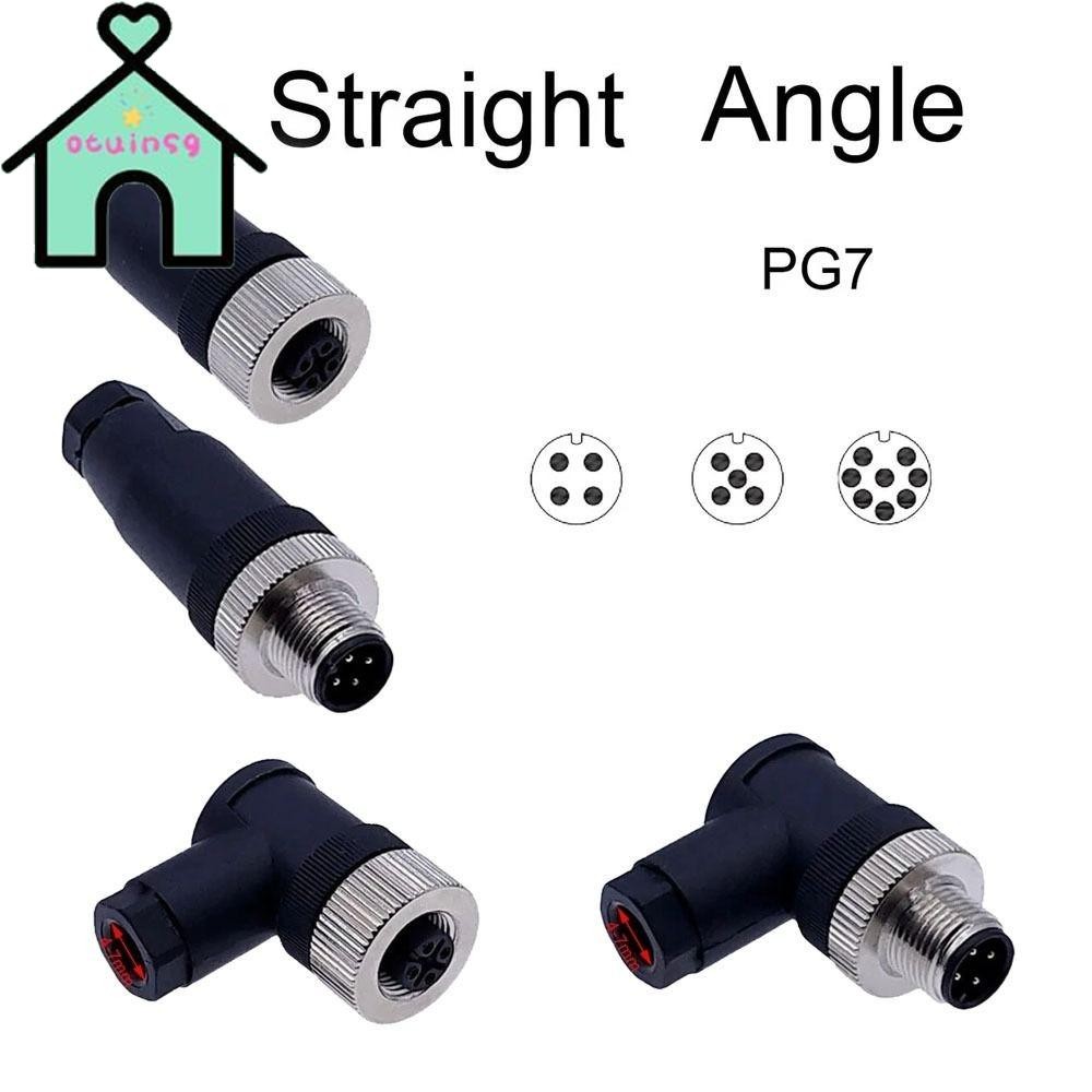 OTUINSG M12 Sensor Connector, Connector 4 5 8 Pin M12 ปลั๊กการบิน,ประเภทเซนเซอร์ตัวเชื่อมต่อมุม Adap
