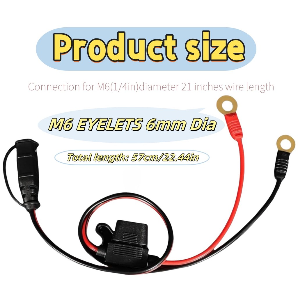 GC002 X-Connect M6 (1/4in) สายไฟสําหรับ NOCO ตัวเชื่อมต่อเทอร์มินัลตาไก่ J9MD