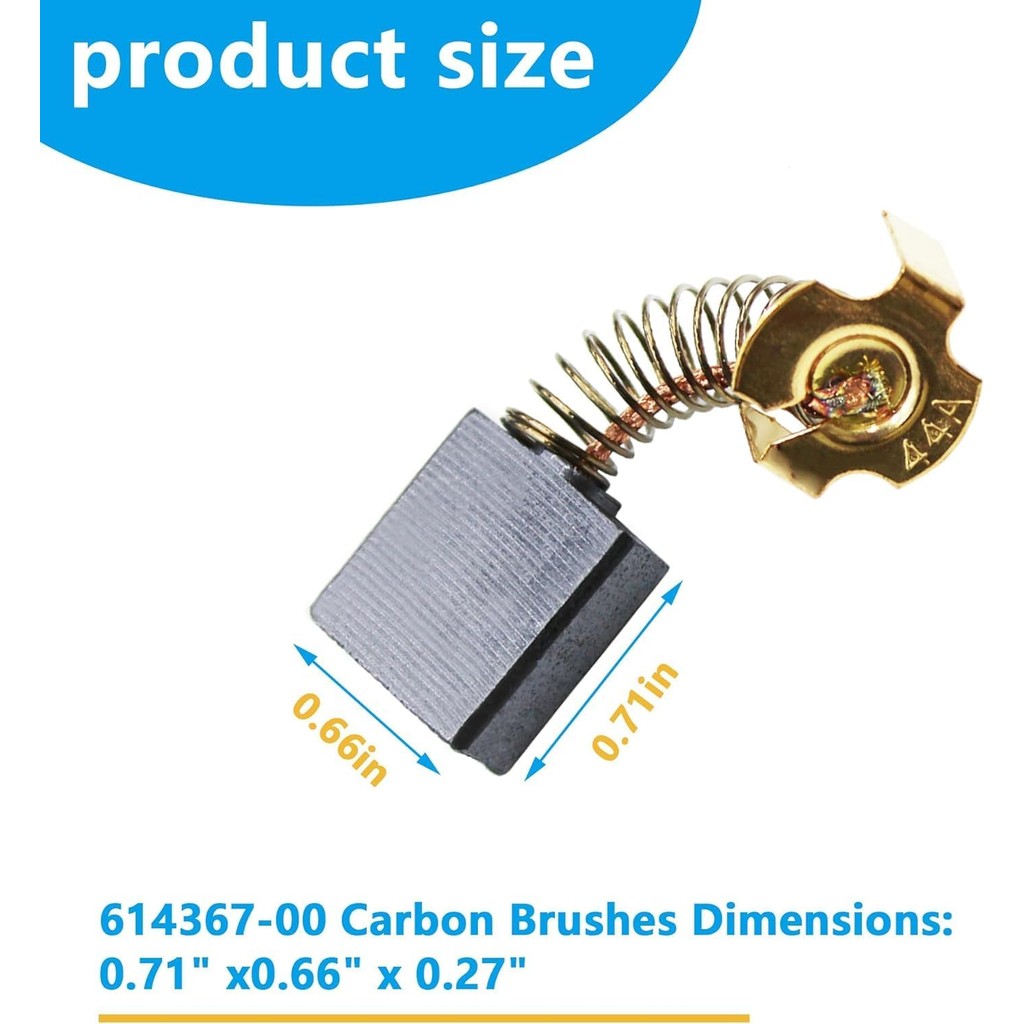 (4แพ็ค) 614367-00 แปรงคาร์บอนเข้ากันได้สําหรับ DeWALT D24000/DW713/DW715/DW716/0502025007/BTS21-D04 