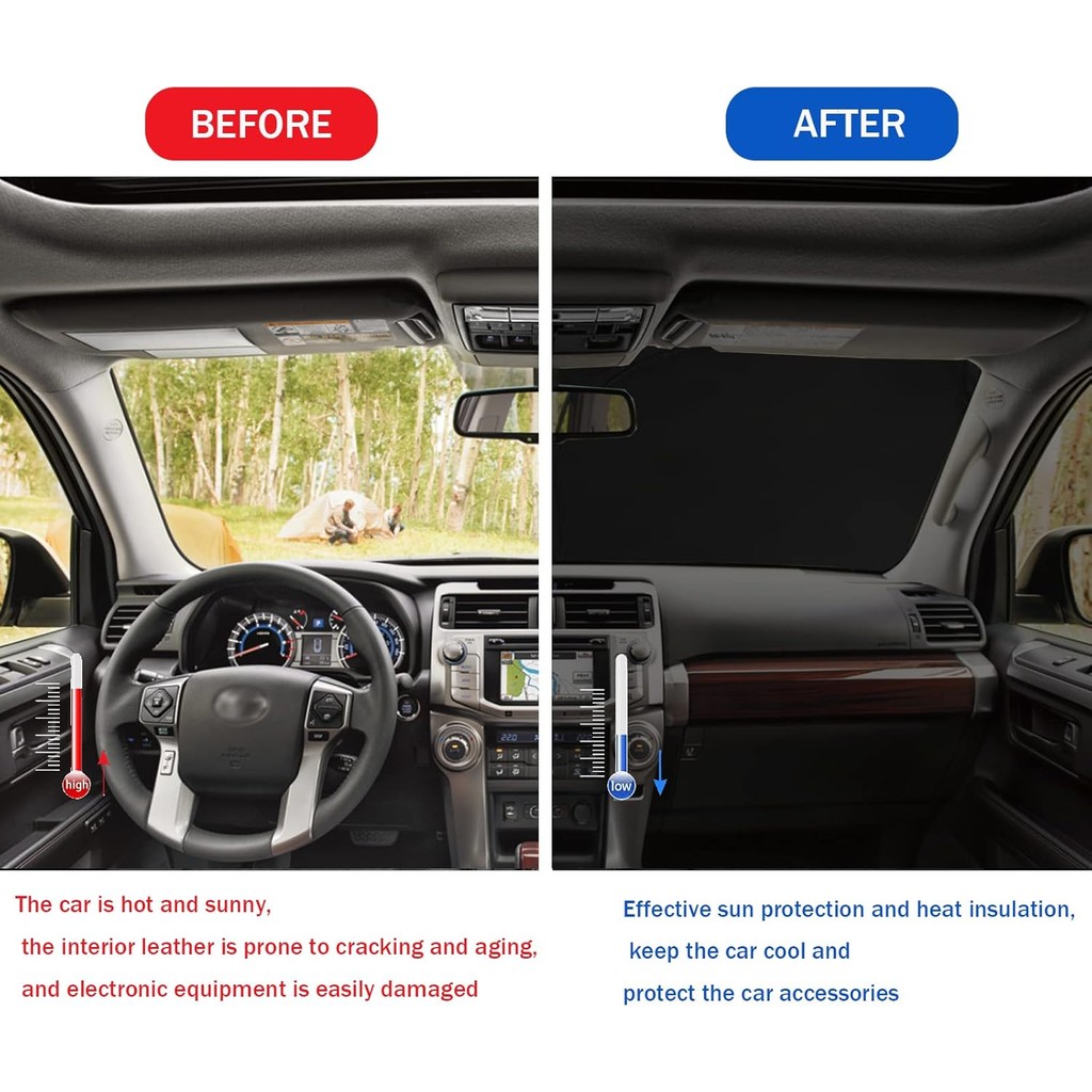 สําหรับ 4Runner บังแดดกระจก Custom Fit 2010-2023 2024 4Runner 4-Runner SUV, SR5 Trail Limited พับ SU