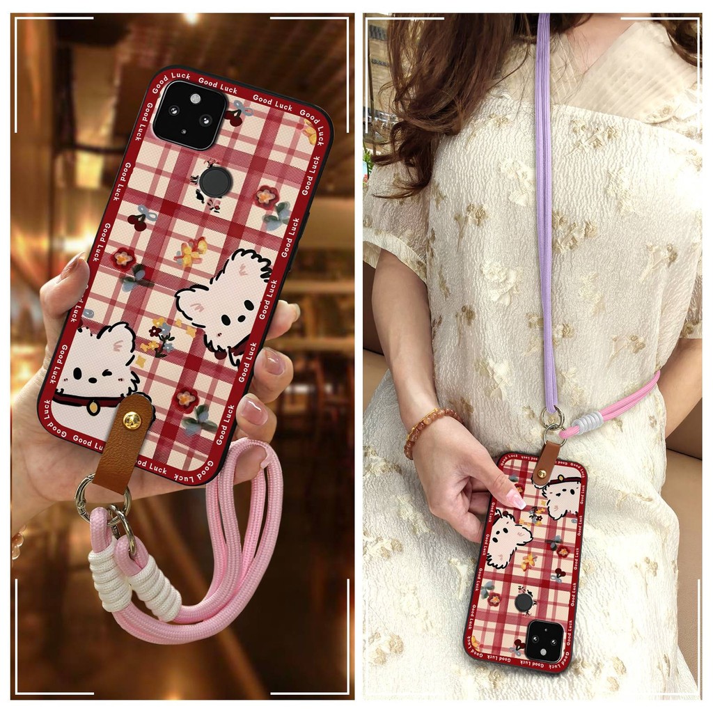 สายรัดข้อมือ ดิจิตอล Google Pixel4A 5G เคสโทรศัพท์คู่ป้องกันฝุ่นซิลิโคนสองสีหญิงสร้างสรรค์เนื้อเยาวช