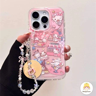 เคสไอโฟน 14 สำหรับ iPhone 11 16 12 15 13 Pro Max 16 14 15 Plus 12 13 15 16 Pro เค้กเมโลดี้เฮลโลคิตตี้สุดน่ารักปกใหม่ IMD