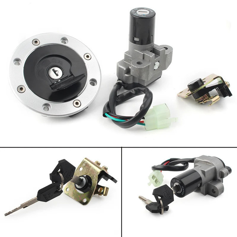 สวิตช์จุดระเบิดรถจักรยานยนต์การใช้แก๊สฝาครอบล็อคที่นั่ง w/กุญแจสําหรับ Suzuki GSXR1000 SV650 TL1000R