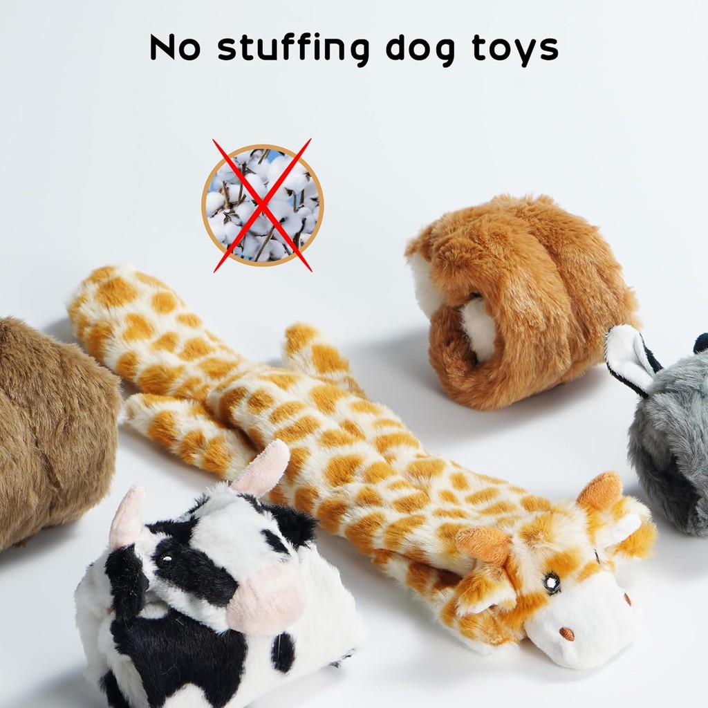 Nocciola Dog Squeaky Toys, 5 ชิ้น Crinkle Plush Dog Toys, No Packing Dog Toys for Small Medium Large Dogs, Stuffless Puppy Toys for Bentless Puppy Toys 7QTT