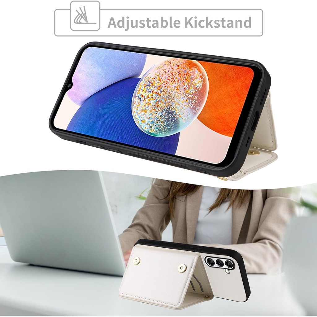 กระเป๋าสตางค์สําหรับ Samsung Galaxy A05s/A05 พร้อมสาย Crossbody Premium PU หนังผู้ถือกันกระแทก Heavy