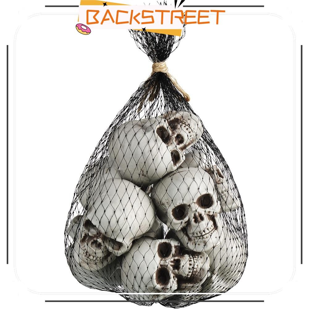 BACKSTAGE 10 ชิ้น Mini Skeleton Head, ตารางตกแต่งฮาโลวีน Props Skull หัวน่ากลัว Props, คุณภาพสูงฮาโลวีน Terrifying Skulls ตกแต่งสําหรับปาร์ตี้ฮาโลวีน