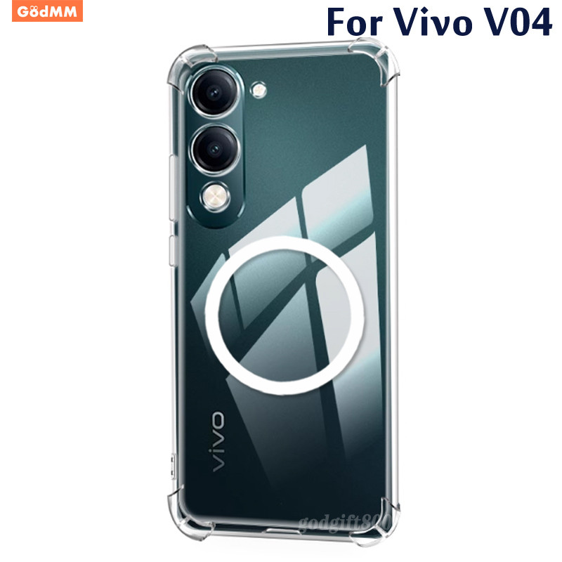 เคสโทรศัพท์แม่เหล็กโปร่งใสสําหรับVivo Y04 Y04S Y400 Pro Y19 Y39 Y29s Y29 Y28s 5G Y19S Y19e Y18 Y28 Y