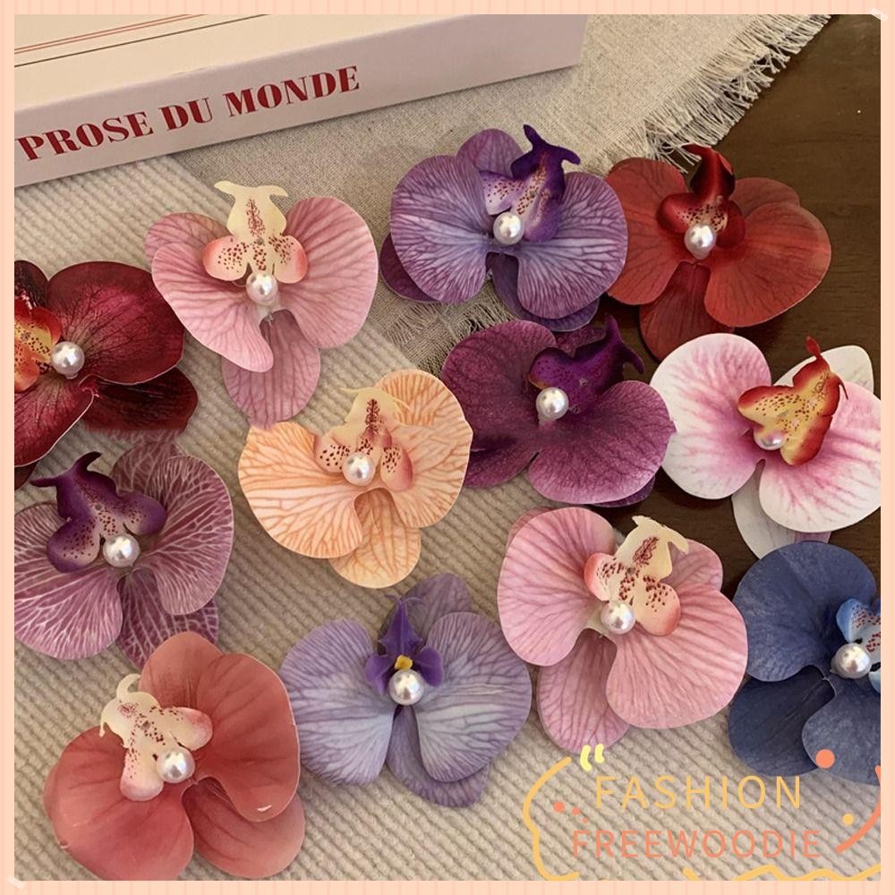 กิ๊บติดผมลายดอกไม้ แฮนด์เมดจากธรรมชาติ เสริมความสวยงามเหมือนผีเสื้อสำหรับผู้หญิง