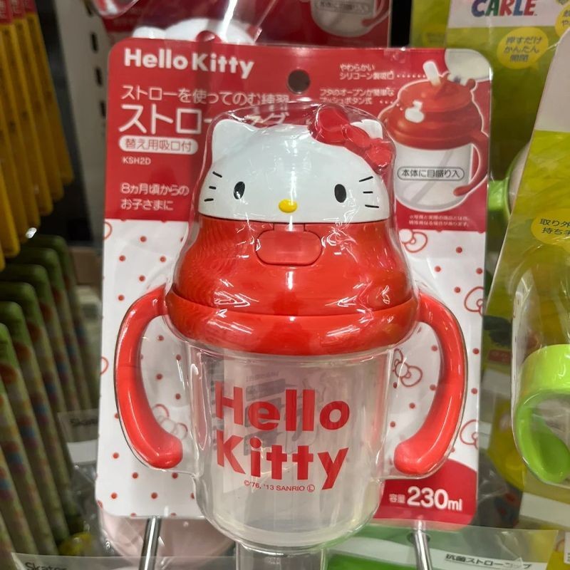 สไตล์ใหม่ญี่ปุ่น สวัสดี เคที แก้วพร้อมฟาง Hello Kitty น่ารัก
