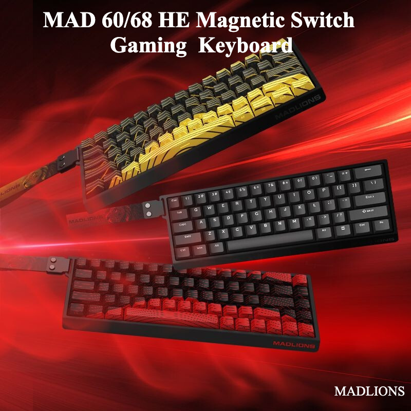 MADLIONS MAD 60/68 HE Gaming Magnetic Switch คีย์บอร์ด 68Pro Full Key Hot Swap คีย์คีย์บอร์ดเกม