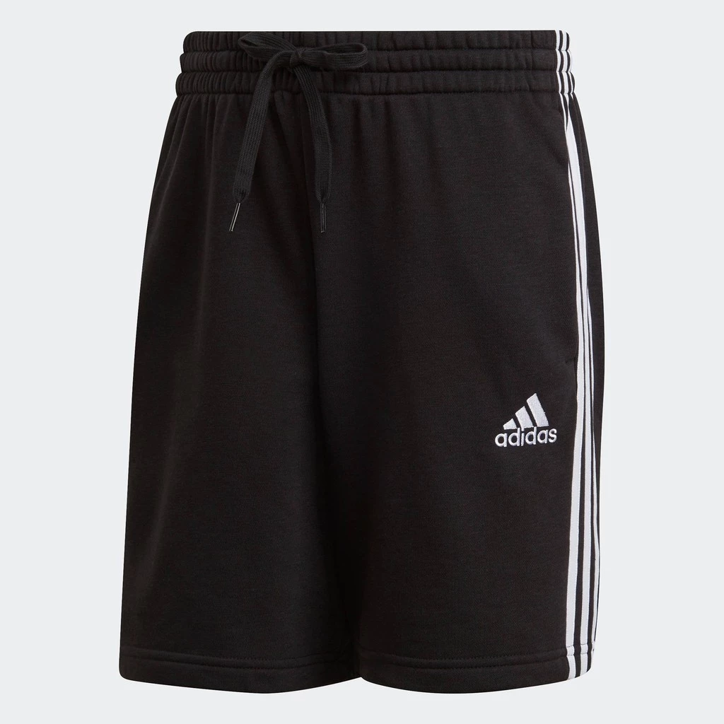 adidas ไลฟ์สไตล์ กางเกงผ้าเฟรนช์เทอร์รีย์ขาสั้น Essentials 3-Stripes ผู้ชาย สีดำ GK9597