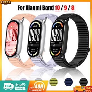 กีฬาสายรัดไนลอนสําหรับ Mi Band 10 9 8 สาย SmartWatch สําหรับ Xiaomi Smart Band 9 สาย Mi 8 9 Correa เปลี่ยนอุปกรณ์เสริม