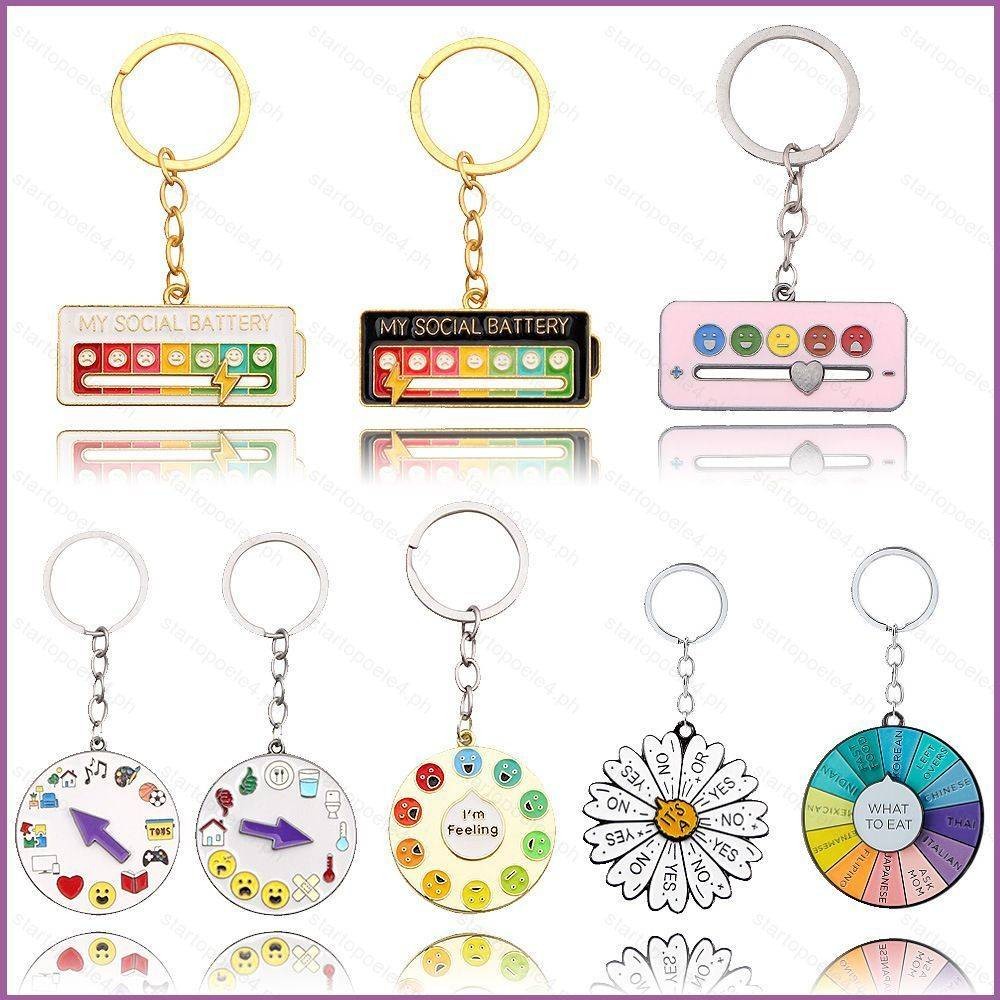 MY SOCIAL BATTERY อารมณ์พลังเปลี่ยนเข็มกลัดการ์ตูนน่ารัก pin Expression การจัดการเดซี่พวงกุญแจ