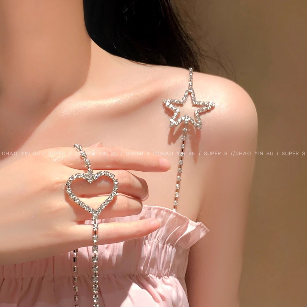 Pure desire สไตล์แฟลชเพชรรักไหล่ chai tuber bury heart肩 chain bury high high star star star inter 衣带