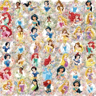 50 ชิ้นดิสนีย์ที่ได้รับอนุญาตอย่างเป็นทางการต้นฉบับการ์ตูนดอกไม้เจ้าหญิงสติ๊กเกอร์กราฟฟิตี-สติ๊กเกอร์ตกแต่งกันน้ําสําหรับกรณีโทรศัพท์ขวดน้ําและหน