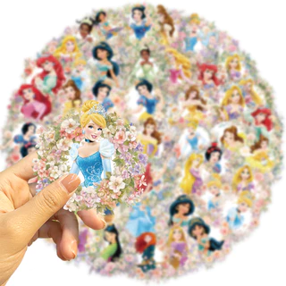 50 ชิ้นดิสนีย์ที่ได้รับอนุญาตอย่างเป็นทางการต้นฉบับการ์ตูนดอกไม้เจ้าหญิงสติ๊กเกอร์กราฟฟิตี-สติ๊กเกอร์ตกแต่งกันน้ําสําหรับกรณีโทรศัพท์ขวดน้ําและหน