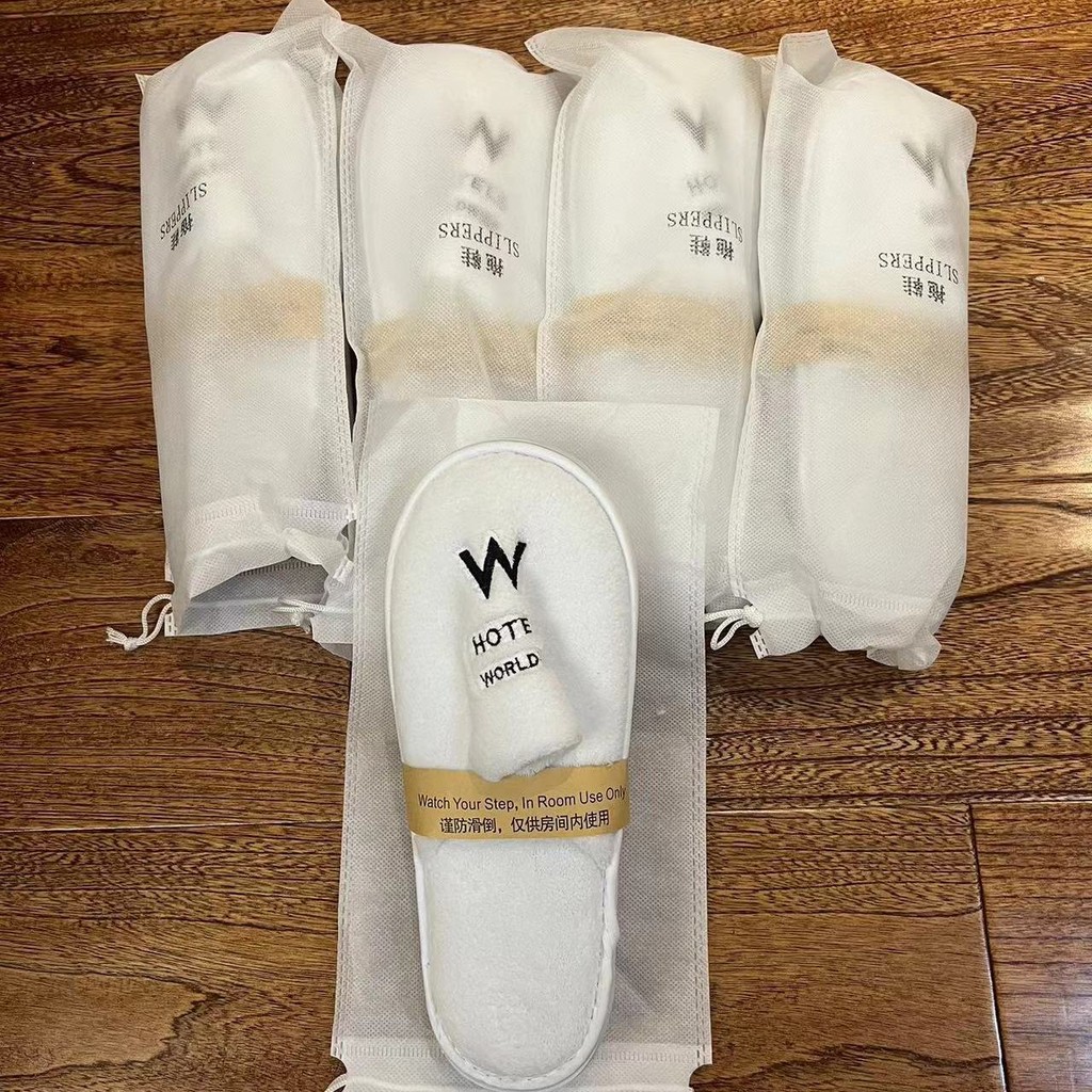 W店拖鞋 万店行星拖鞋家用新款学รองเท้าแตะแบบใช้แล้วทิ้งW shop รองเท้าแตะ Marreot shop รองเท้าแตะห้าดาวwert