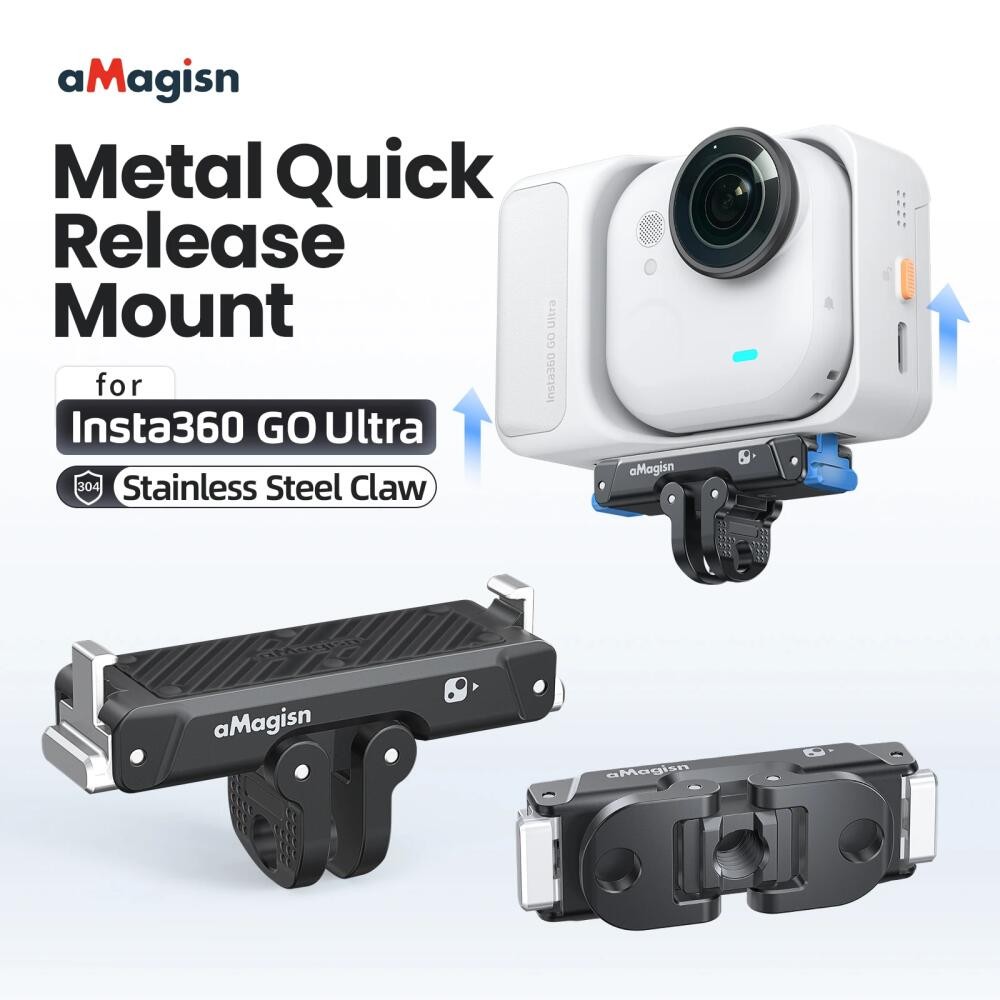 โลหะ Quick-Release Bracket สําหรับ Insta360 GO Ultra Expansion อะแดปเตอร์แม่เหล็ก Mount ฐานสําหรับ Insta360 GO Ultra อุปกรณ์เสริมสําหรับกล้อง