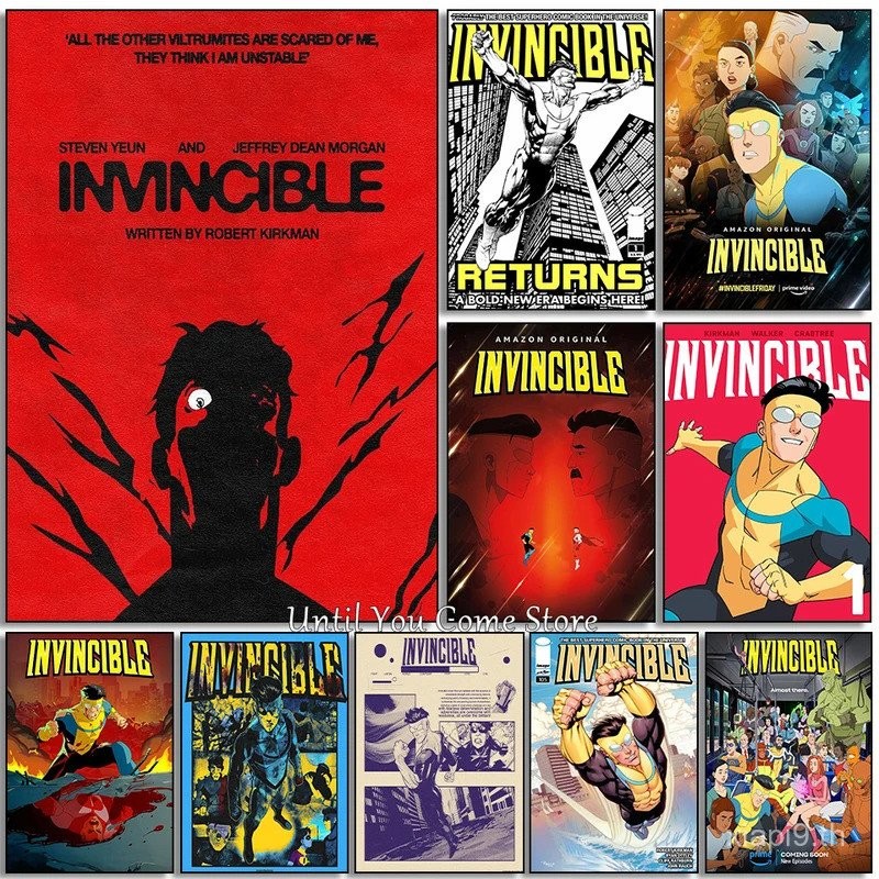 โปสเตอร์ศิลปะ I Am Invincible Series สำหรับตกแต่งบ้าน ไม่มีกรอบผ้าใบ