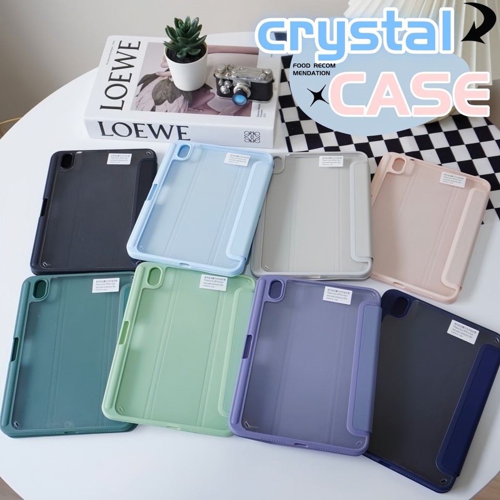 เคสไอแพด หลังใส เคส สำหรับ วัสดุอะคริลิค ไอ ForA16 Gen10/11Air11M2M3 Pro11 Gen7/8/9 10.2ใส่ปากกาด้านข ชาร์จปากกาได้