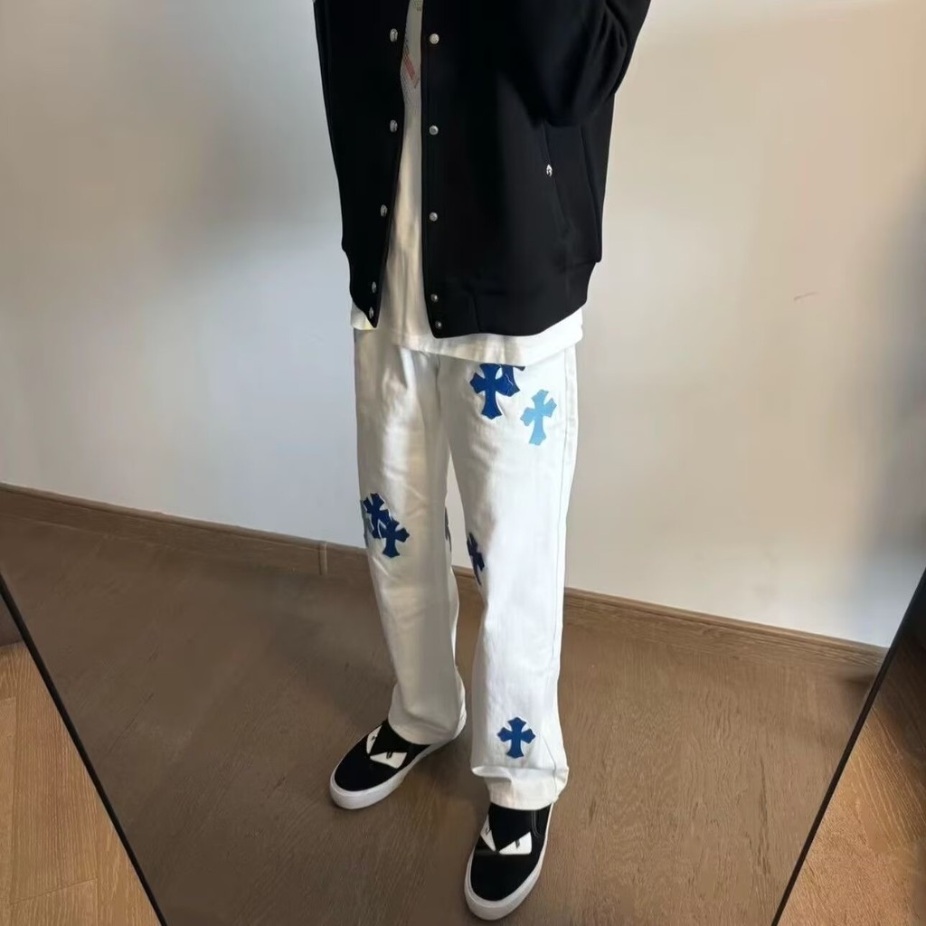 25 Crowe Pants Cross Leather Pants สไตล์คู่รัก