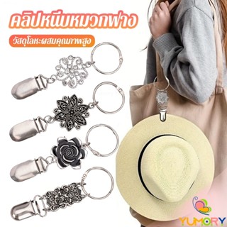 Yumory 1 ชิ้น ที่หนีบหมวก  คลิปหนีบหมวกฟาง แขวนใช้งานง่าย เห…