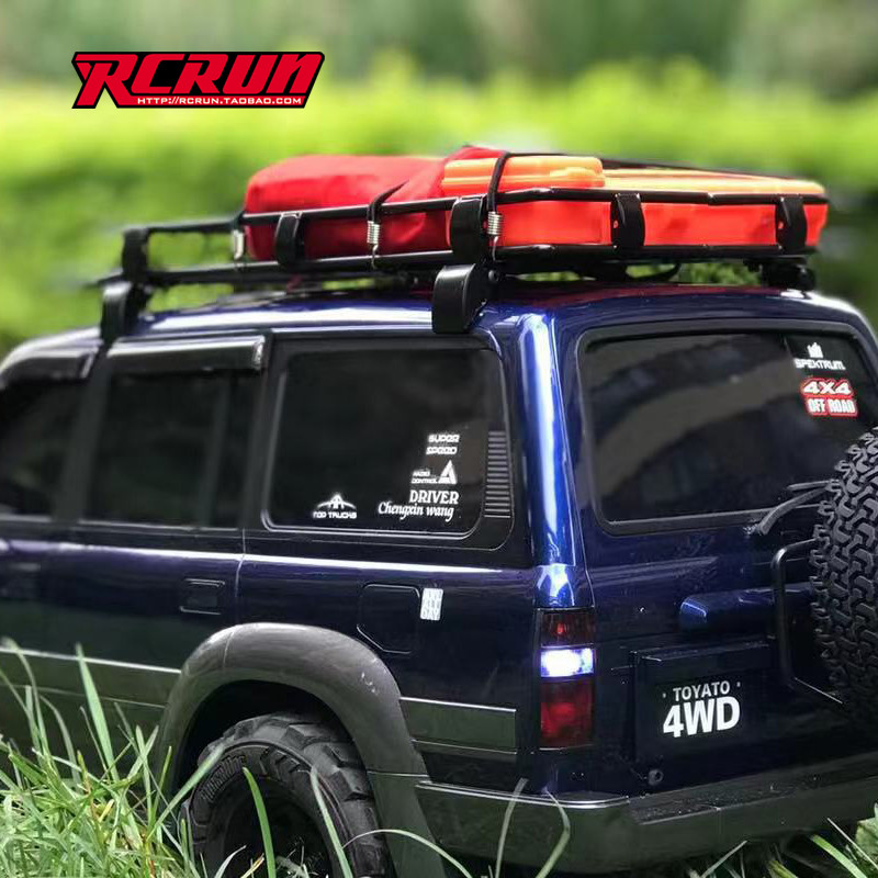 R RCRUN1: 10 จําลองปีนเขารุ่นรถ LC80 โลหะกระเป๋าเดินทาง Rack Chenoki Pajello SCX10