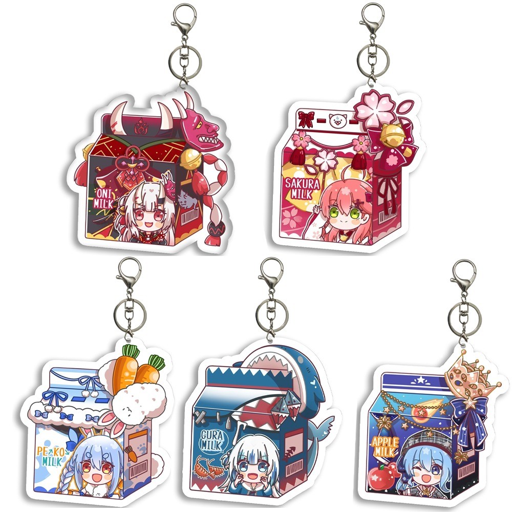 DIY Hololive Usada Pekora Hoshimati Suisei Sakura Miko Nakiri Ayame Gawr Gura กล่องนมพวงกุญแจอะคริลิค