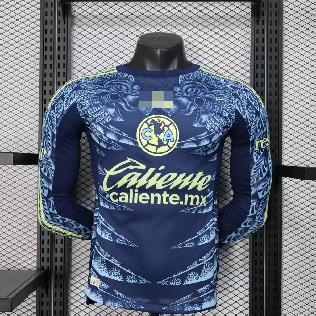 2025-26 Club De Futbol América SA เสื้อฟุตบอลรุ่นผู้เล่นสีขาวแขนยาว De CV Away – ที่ปรับแต่งได้คุณภา