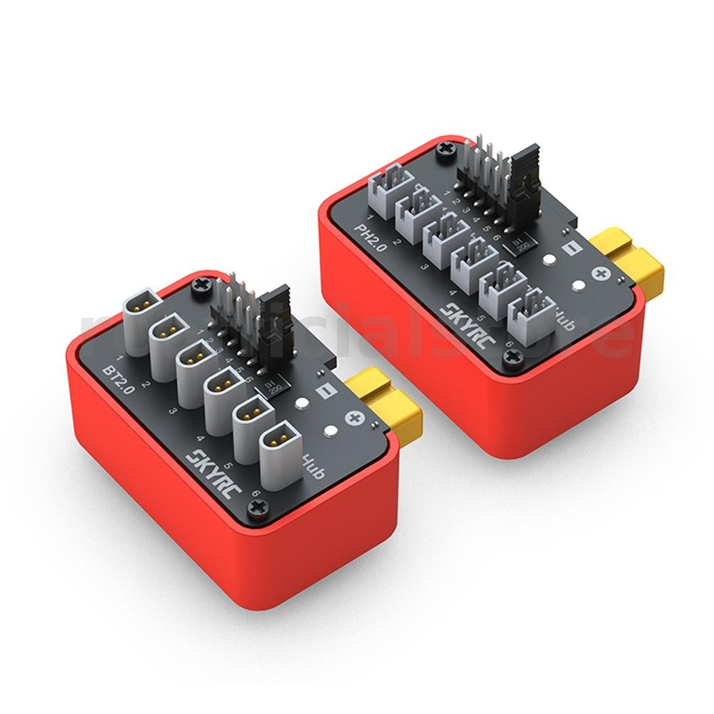 SkyRC OSH 6-Port PH2.0 / BT2.0 1S LiPo LiFe Li-ion LiHV แบตเตอรี่ฮับชาร์จอะแดปเตอร์แผ่นรองรับ B6neo 