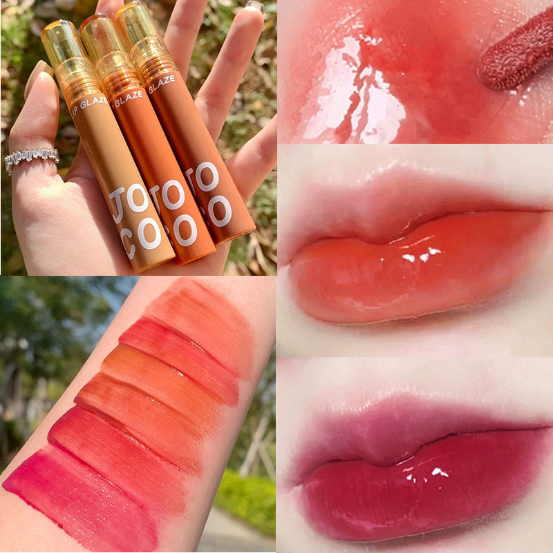 สินค้าสุดฮอต#JOCO蜜漿柔亮脣蜜鏡麵水光感純慾感嘟嘟脣女學生口紅豐盈水潤脣彩4DJ