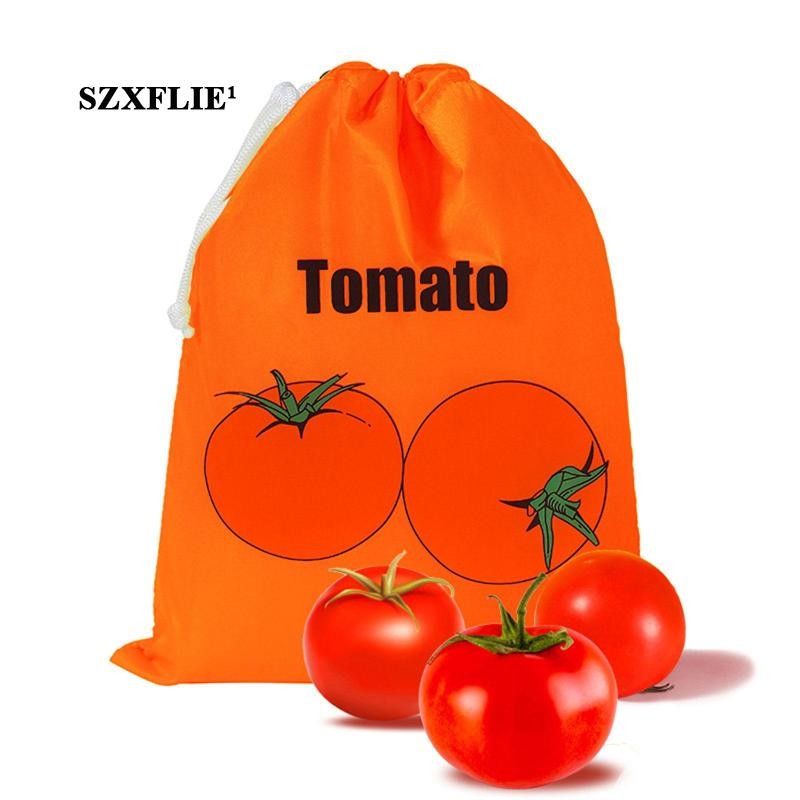 [Szxflie1] 3x Drawstring Produce Bags Longer Freshness ทําความสะอาดง่ายทนทานผักกระเป๋ากล่องเก็บอาหาร