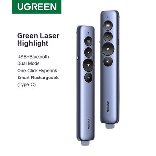 UGREEN เลเซอร์พลิกปากกาตัวชี้เลเซอร์ PPT รีโมทคอนโทรลสําหรับแล็ปท็อปคอมพิวเตอร์ PC ปากกาบรรยาย