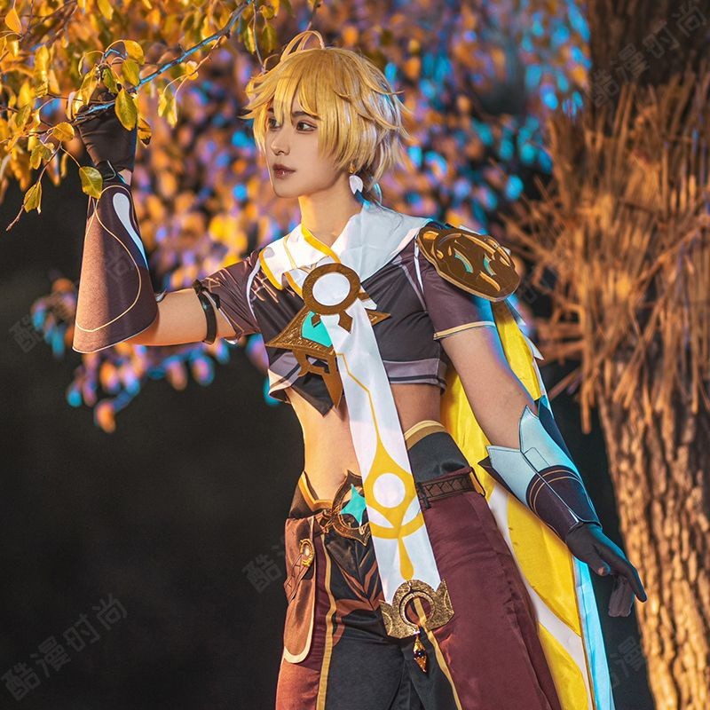 Genshin impact Aether คอสเพลย์เครื่องแต่งกายฮาโลวีน Carnival Party ชุดหญิงฮาโลวีนเครื่องแต่งกายคริสต