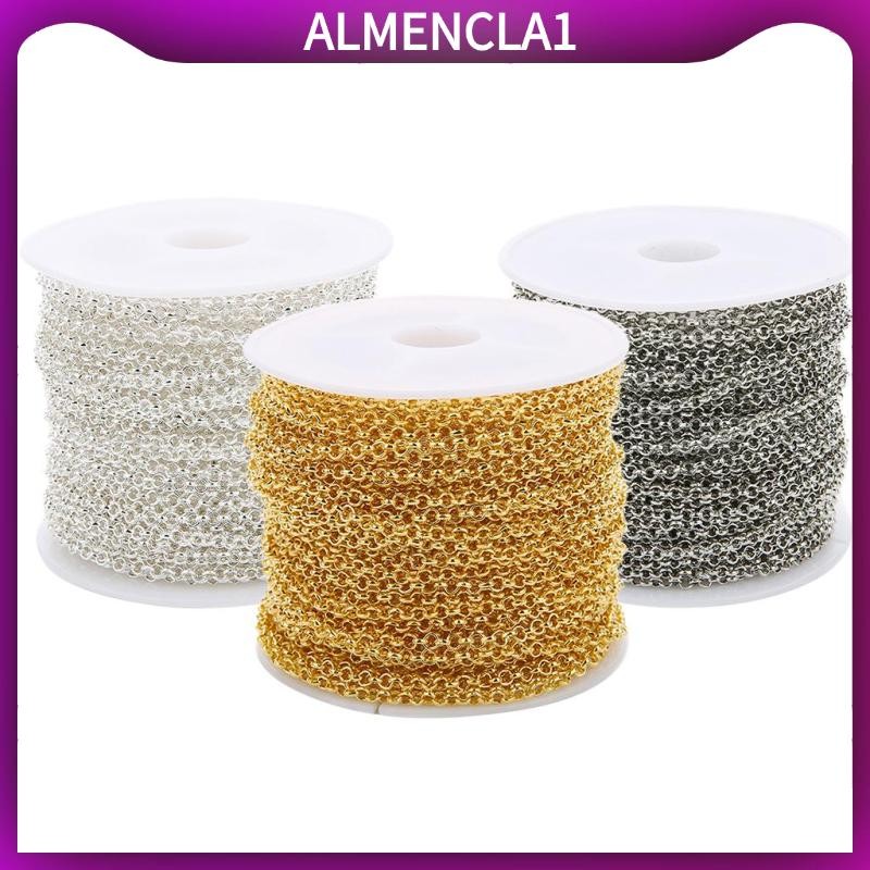 [Almencla1] 3 Spool 30yds สายเหล็กโซ่ Link ผลการค้นหาเครื่องประดับสร้อยคอสร้อยข้อมือ 2 มม.