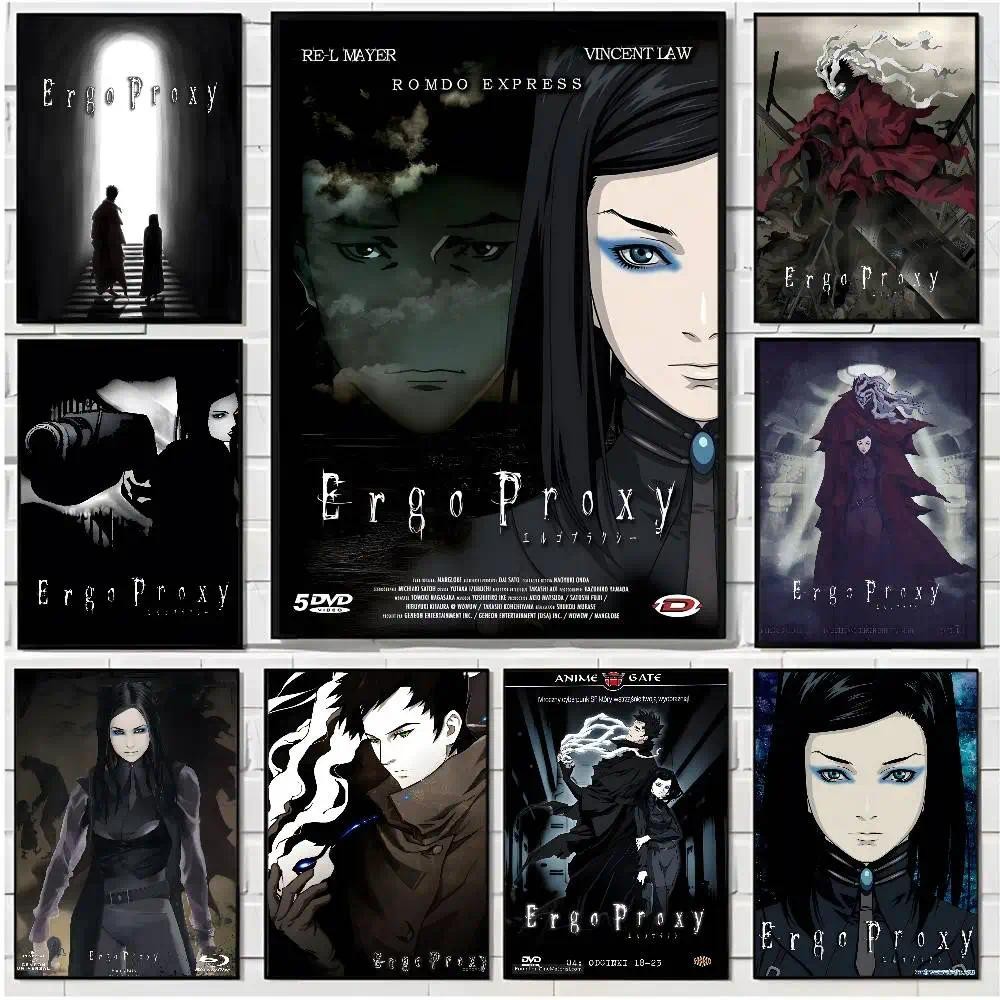 HD Anime Art โปสเตอร์ Ergo Proxy สําหรับห้องนั่งเล่นบาร์ตกแต่งผนังสํานักงานกันน้ํา Sticky