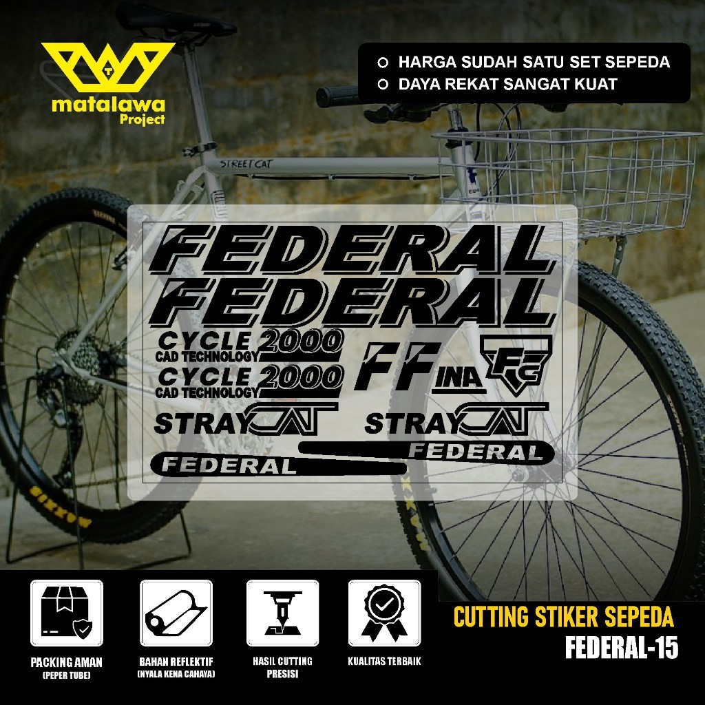 FEDERAL สติกเกอร์ตัดสติกเกอร์ FEDERAL pussycat BIKE สติกเกอร์ Streetcat MG 33 MTB BIKE street cat 55