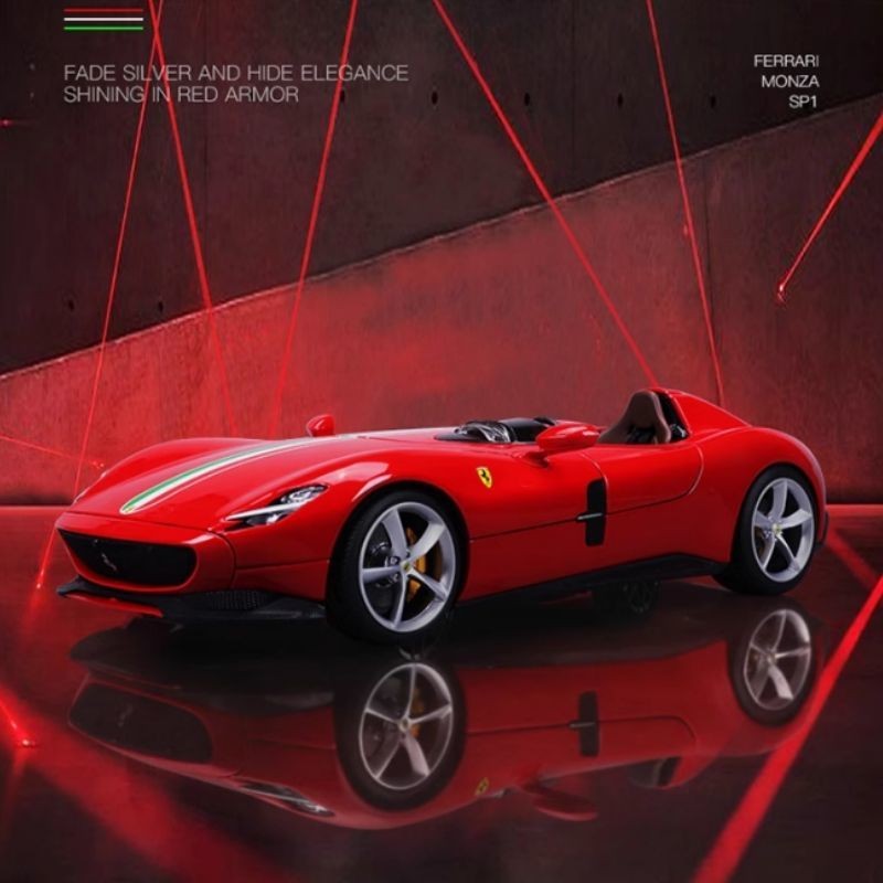 B burago 1: 18 Ferrari Monza Sp1 จําลองรถเปิดเต็มรูปแบบเครื่องประดับ