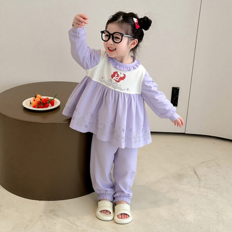 ชุดนอนแขนยาวสำหรับเด็กหญิง สไตล์เจ้าหญิง เหมาะสำหรับฤดูใบไม้ร่วง ไซ즈 90-140 - รูปที่ 4