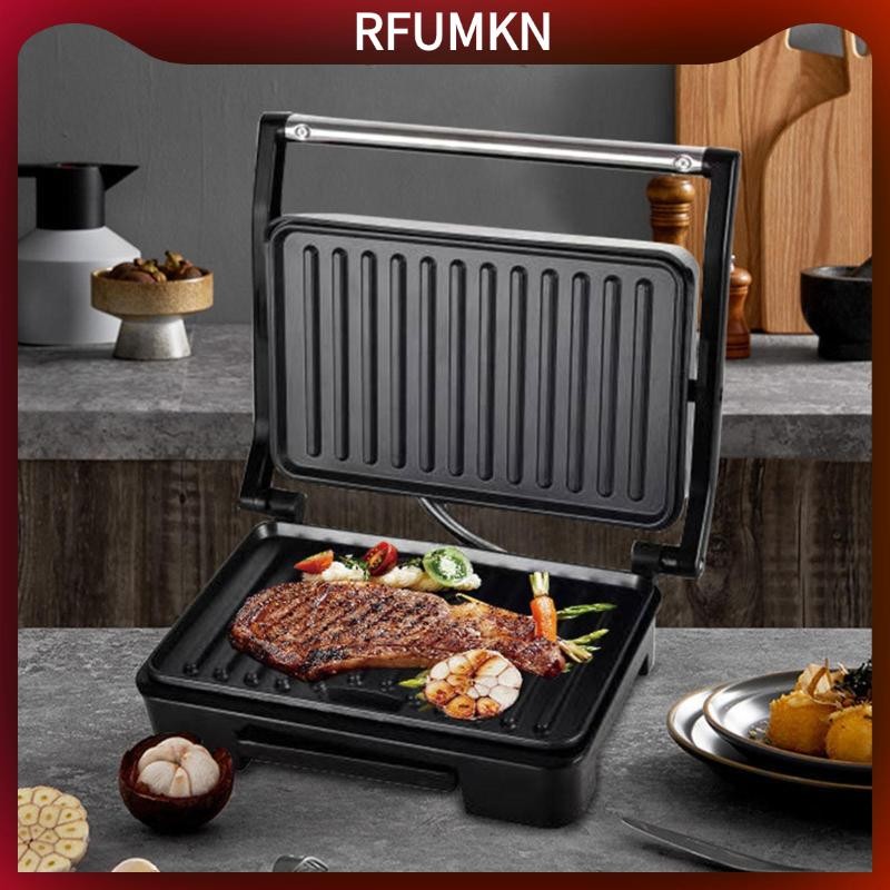 [rfumkn] Panini Press Grill Panini Maker ขนาดกะทัดรัดพร้อมที่จับ 750W เครื่องทําอาหารเช้าสําหรับขนมช