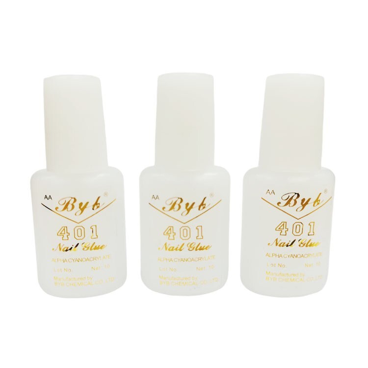 401 กาวพร้อมหัวแปรง BYB401 กาวเครื่องประดับเพชรเหนียวชิ้นเล็บปลอมกาวชิ้นเล็บกาว #AA0924#