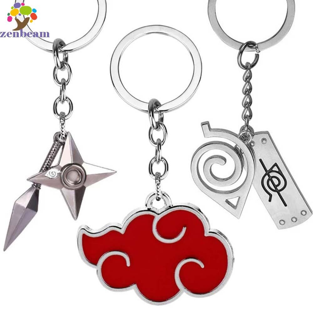 ZENBEAM Naruto Key Rings พวงกุญแจกระเป๋าจี้ของขวัญพวงกุญแจรถพวงกุญแจโลหะ Red Cloud การ์ตูน Naruto