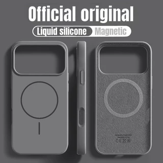 เคสโทรศัพท์แม่เหล็กซิลิโคนเหลวสีส้มคอสมิก สําหรับ iPhone 17 Pro Max 17 Air 16 16E 15 14 13 12 Pro Max 16 Plus สีทึบกันกระแทกกันชนนุ่ม