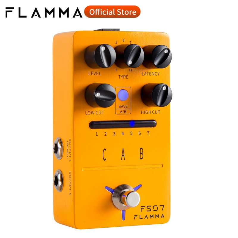 FLAMMA FS07 IR ตู้จําลองเหยียบ Cab จําลองกีตาร์เหยียบ Impuse Response Loader 7 Presets 11 โรงงาน IR