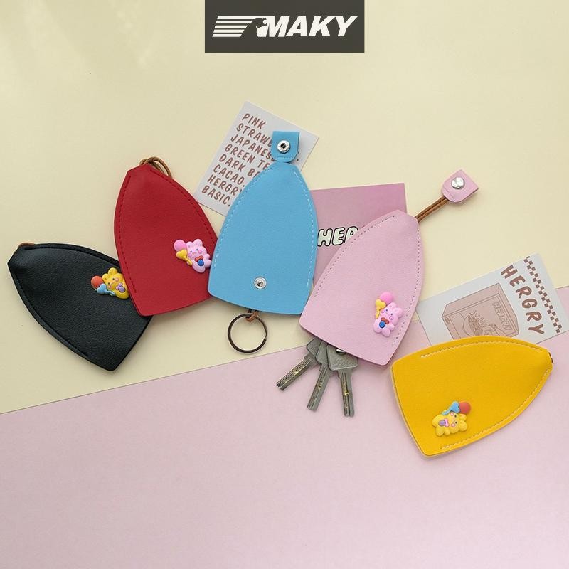 LLPH น่ารักสร้างสรรค์ดึงปลอกกุญแจการ์ตูนสัตว์หนังรถ Key Case ผู้ถือขนาดใหญ่ความจุพวงกุญแจกระเป๋าพวงกุญแจ LLP