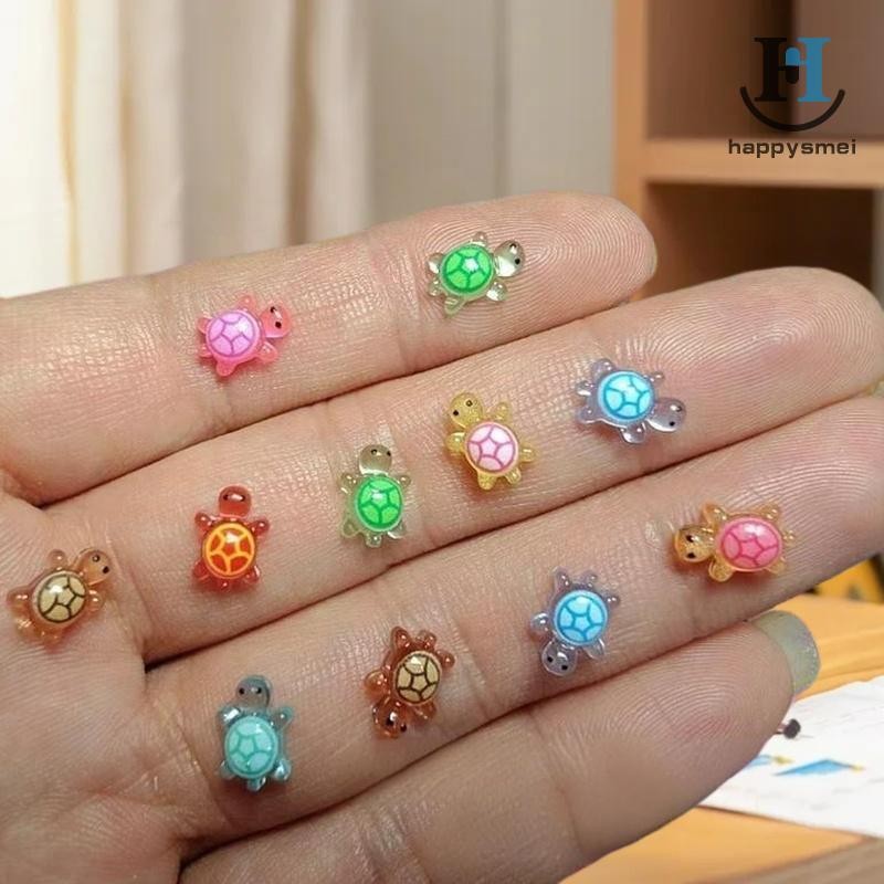 [GA] 100 ชิ้นเรืองแสงในตุ๊กตาเต่าเรซินสีเข้ม/ของจิ๋วน่ารักสําหรับสวนนางฟ้าภูมิทัศน์ไมโคร, งานฝีมือตกแต่งบ้านตุ๊กตา [TH]