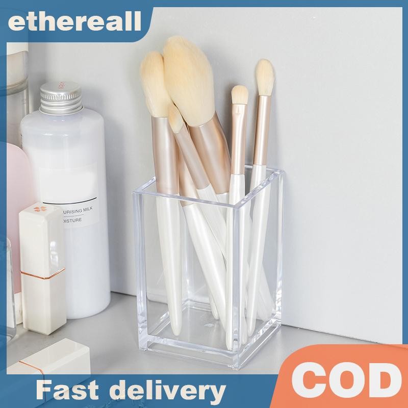 ETH ETH Make Up Organizer แปรงแต่งหน้าพลาสติกหม้ออะคริลิคสําหรับผู้ถือเครื่องสําอางโต๊ะเครื่องสําอาง